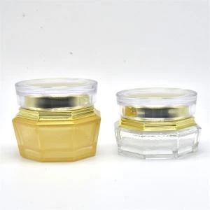 50 de grame de sticlă crema borcan cu capac de aur